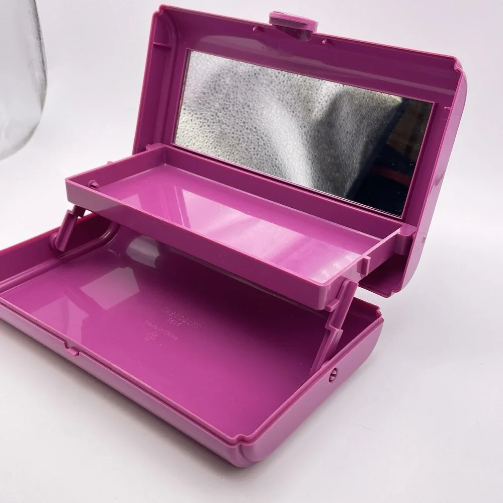 Caboodles Take It Touch Up Cosmetic Makeup Organizer Pink 2 Tier‎ W/Mirror
